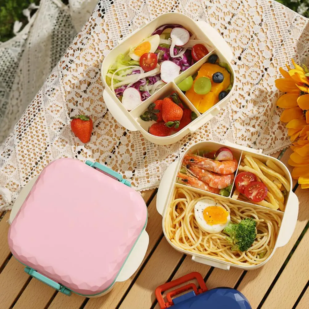 Ланч-бокс с 3 отделениями герметичный для взрослых и детей 900 мл