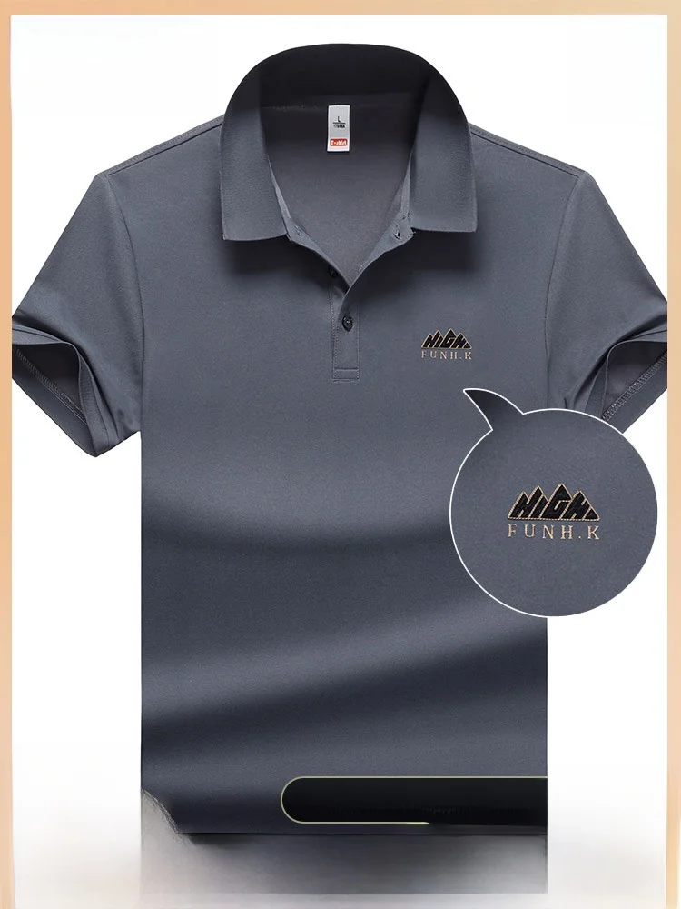 Woodpecker Polo Shirt Men's Short sleeve T-shirt Cotton Lapel Top Summer New Business Casual Loose