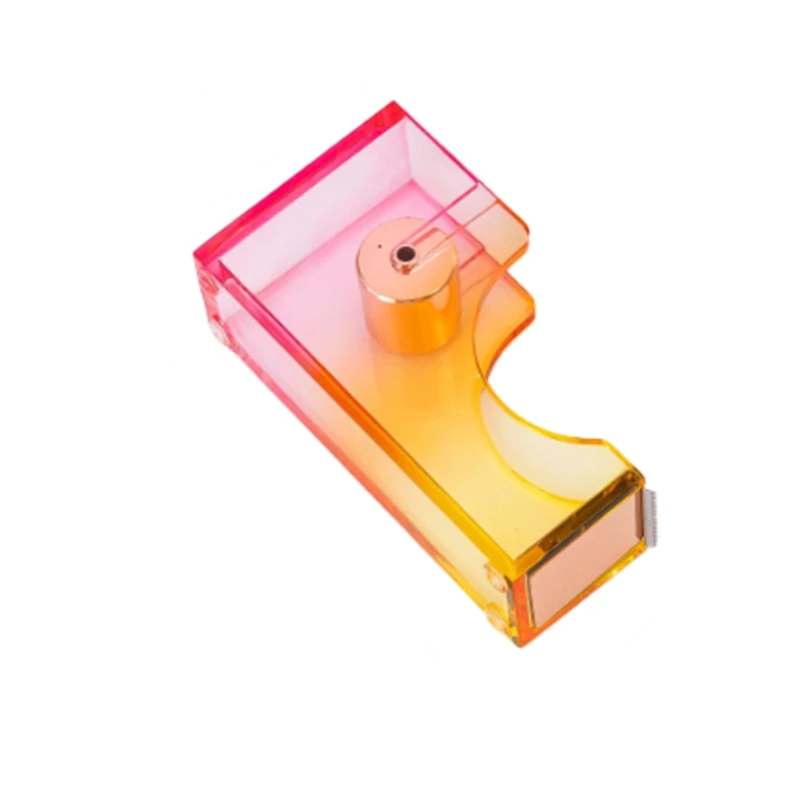 

Desk Tape Dispenser Heavy Duty Cute Tape Dispenser Clear Acrylic Tape Cutter With Non-Skid Base Suitable For 1 Inch Core Tape