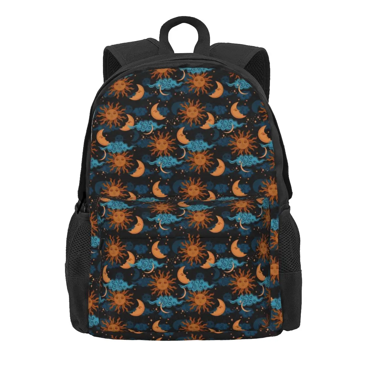 

Stars Sun Moon Backpack Celestial Print Travel Backpacks Student Fun School Bags Designer Large Rucksack