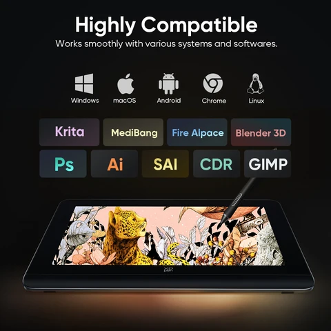 XP-PEN Artist Pro 16 Gen 2 X3 Pro Smart Chip 16K Ручка Давление Цифровая ручка Дисплей Дизайн Рисунок Графический планшет с экраном