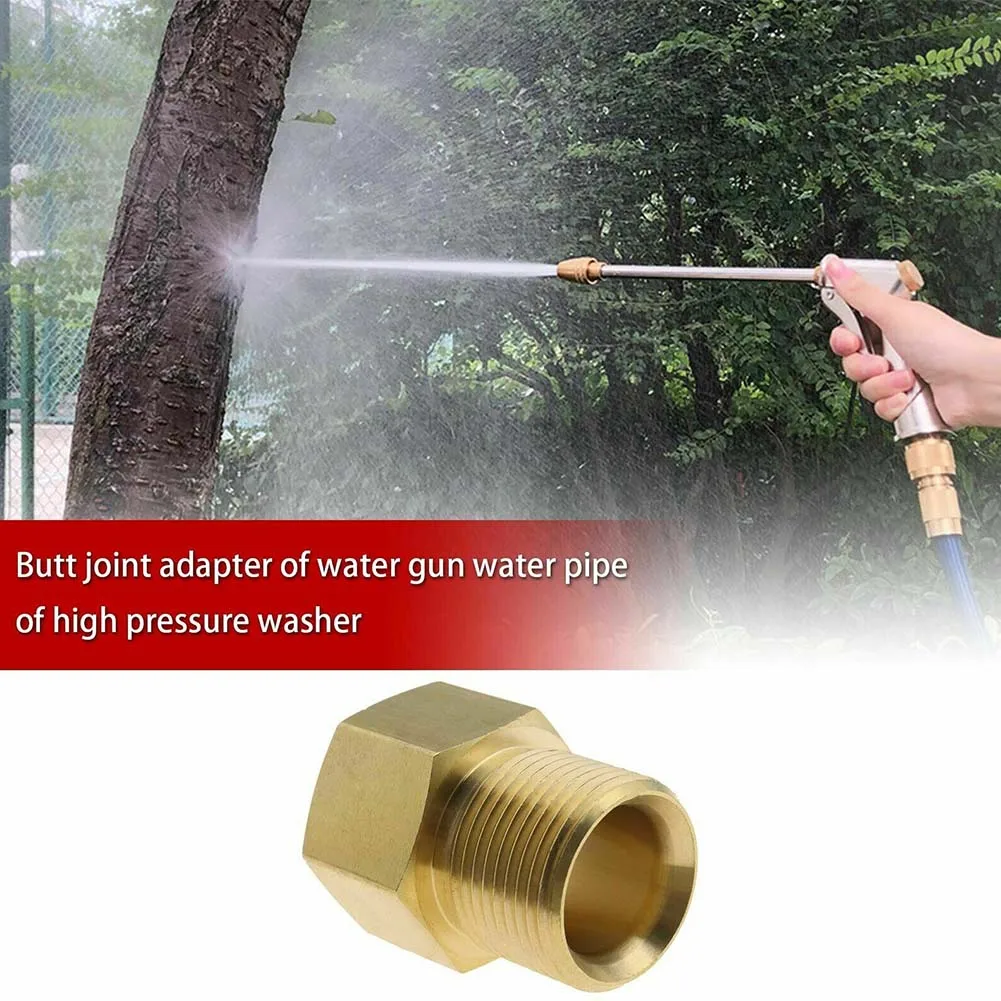 

Pressure Washer Hose Adapter Connector Brass Metric M22 14mm Female Thread To G1/2 Male For Garden Watering Cleaning Accessories