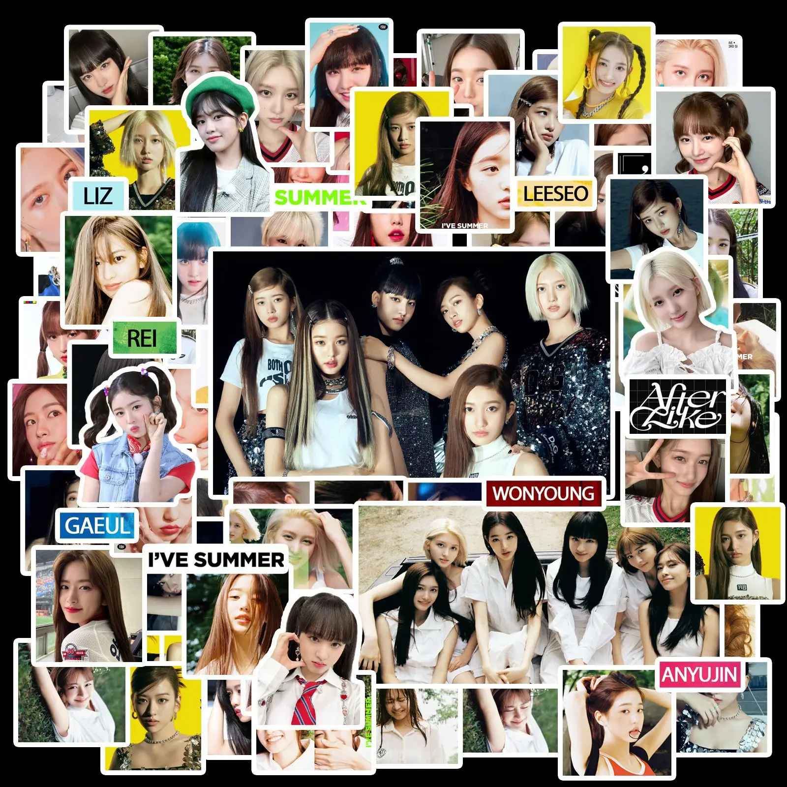 

100Pcs Kpop IVE AFTER LIKE Wonyoung LIZ Yujin Gaeul REI Leeseo PVC Trunk Laptop Skateboard Idol Fans Gift DIY Stationery Sticker