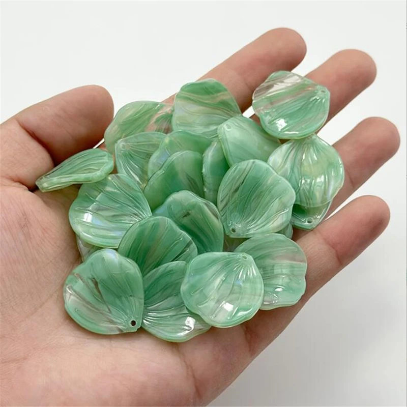 

10pcs/lot new retro acetic acid leaves beads resin Petals charm connectors for diy earrings hair jewelry making accessories