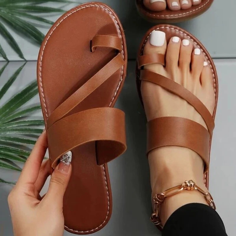 Women Minimalist Thong Sandals 2023 New Fashion Flat Sandals Summer Outdoor Beach Vacation Leisure Woman Shoes