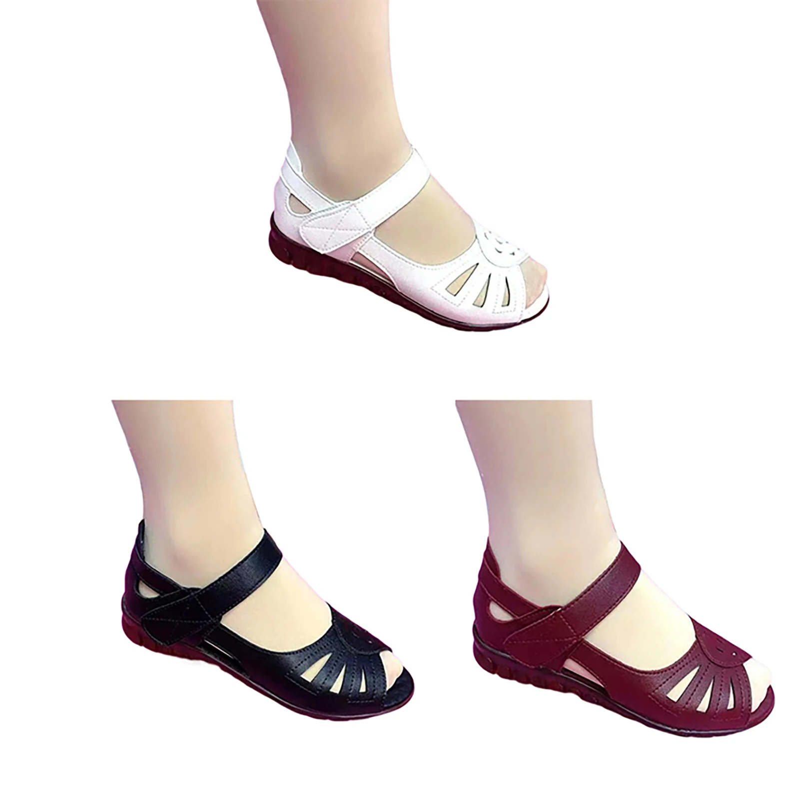 

Женские рабочие туфли на плоской подошве, однотонные дышащие кроссовки, подходящие для пляжа, боковая одежда