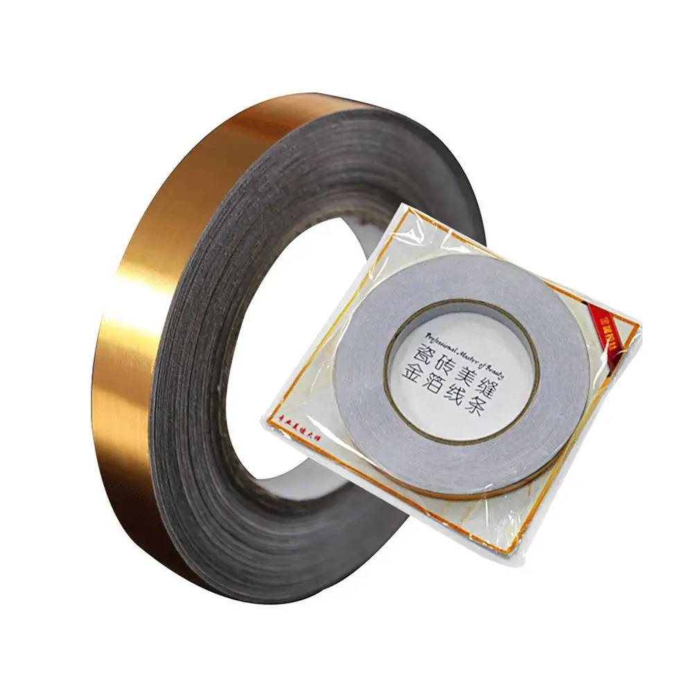 Наклейки для плитки 50 м водонепроницаемая Золотая фольга самоклеящаяся стена