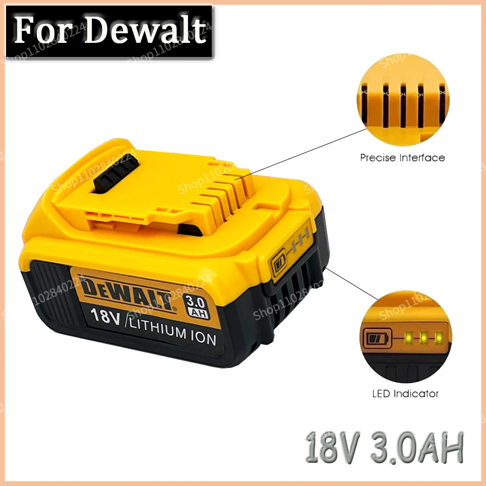 

18V 3.0AH 4.0AH 5.0AH 6.0AH MAX 18650 Battery Power Tool Replacement for DeWalt DCB184 DCB181 DCB182 DCB200 20V 6A 18v Charge