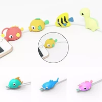 cute cartoon fish cable protector cord winder for usb charging data cable wire protection cover cartoon cord cable organizer