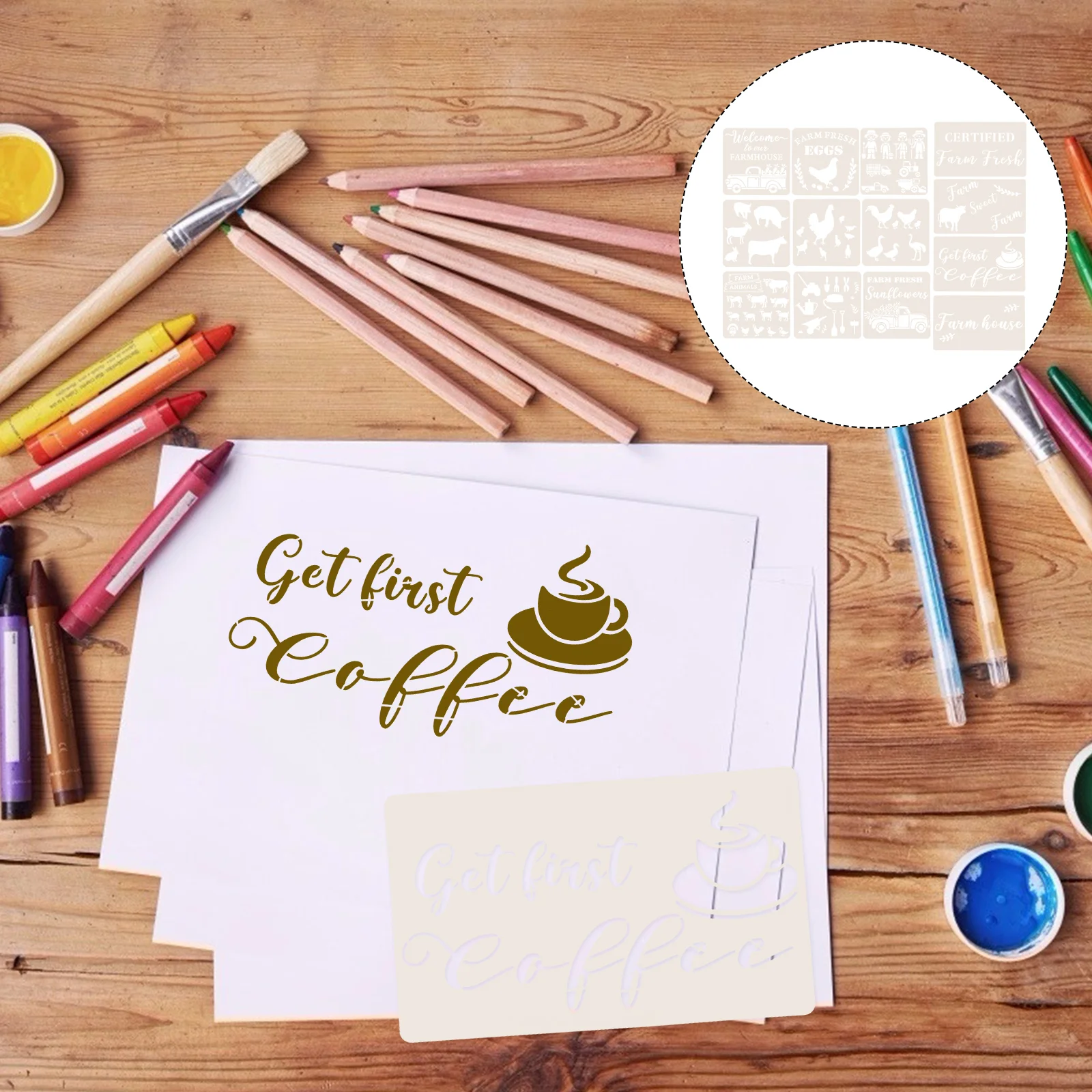 

13pcs Unique Durable Sturdy Painting Template Hollow Stencil DIY Drawing Stencils