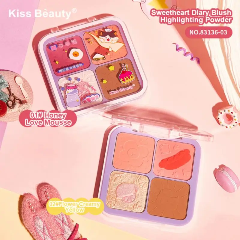 

Face Contour Blush Blush Highlighter Bronzers 1pcs Natural Cheek Tint Multi-use Makeup Palette Body Face High Light Face Makeup