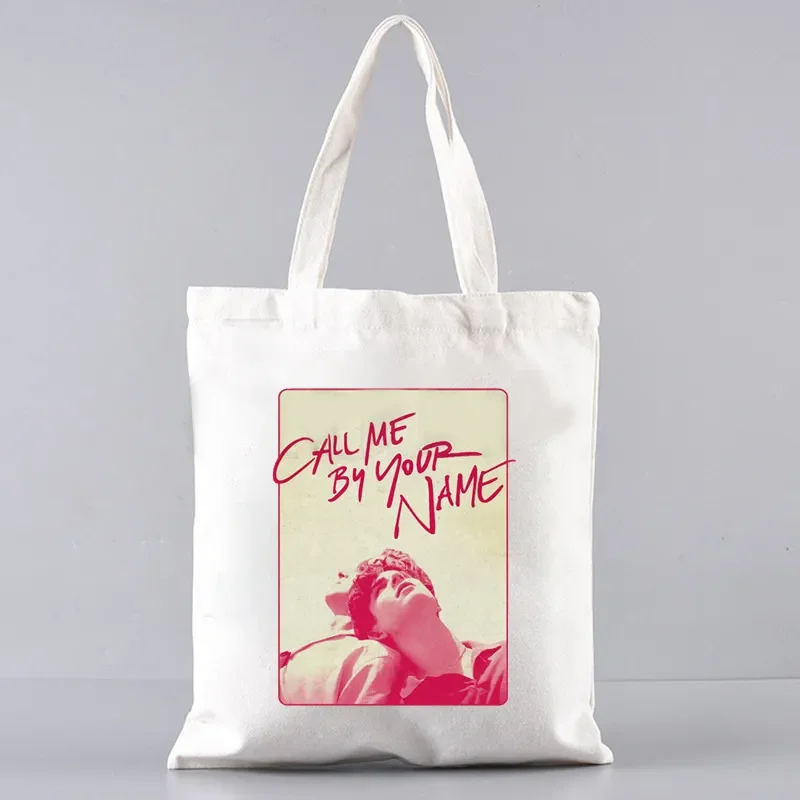 

Сумка-шоппер с надписью «call me by your name», дорожная сумка-тоут, шоппер в стиле Харадзюку, большая дамская сумочка на плечо