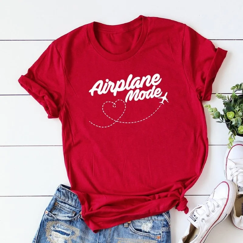 

T-shirt airplane mode men's and women's letter Street short sleeve OGZN