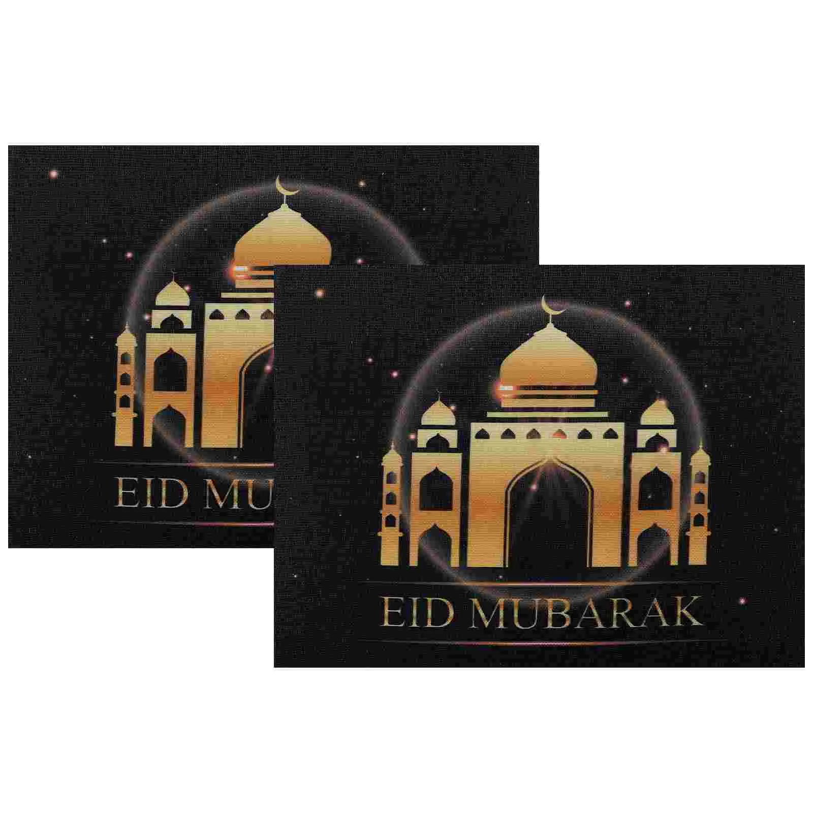 

Table Mubarak Eid Placemats Ramadan Islamic Mats Runner Coasters Runners Decoration Muslim Coaster Square Place Mat