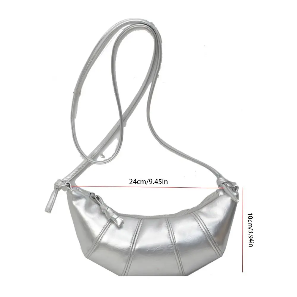 Элегантная сумка-круассан из искусственной кожи сумка для макияжа серебристая