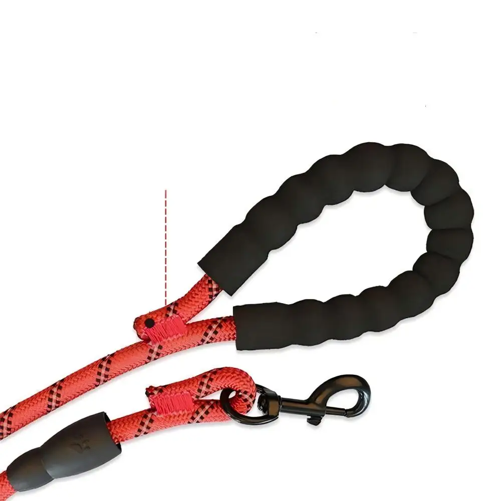 Фото Reflective Nylon Dog Leash Padded Soft Handle Anti Pull Heavy Duty Rope Medium Large Dogs Night Walking Outdoor Pet Training №3