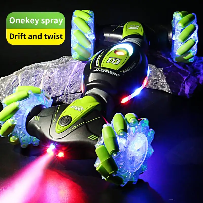 

2022 New Spray Torsion Car Light And Music Electric Gesture Sensor Remote Control Stunt Car Children's Remote Control CarToy