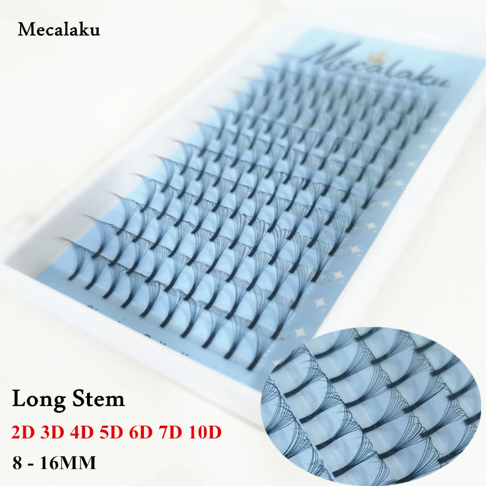 

Mecalaku Lashes Premade Volume Fans Long Stem 2D - 10D Russian Eyelash Extension Mink Eyelash Extension All Size Lashes Tray
