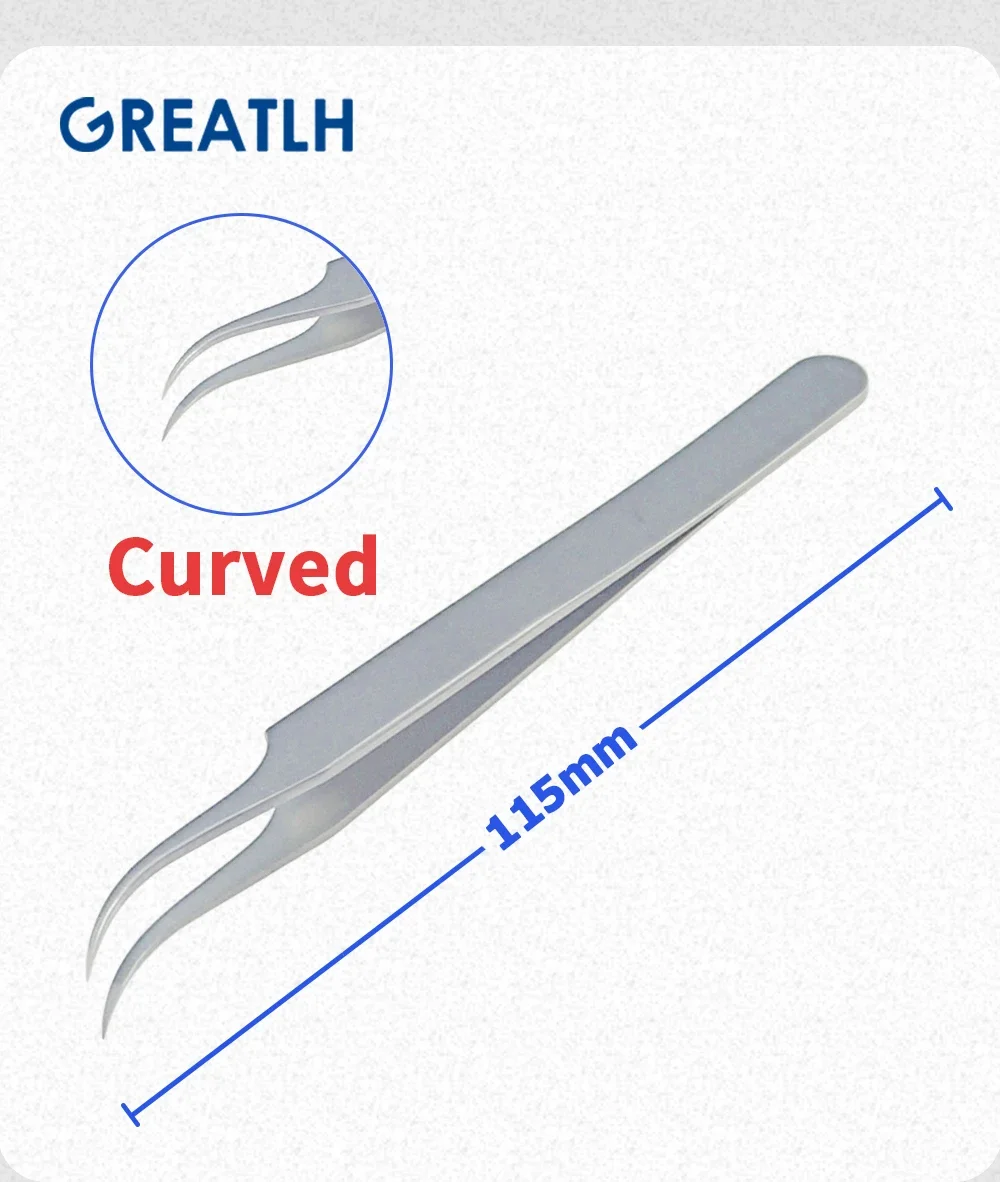 

1 шт., прямые/изогнутые/угловые щипцы для трансплантации волос из нержавеющей стали, инструмент для трансплантации волос 110 мм/115 мм