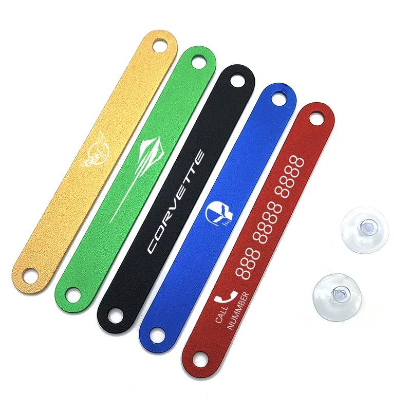 

Car Temporary Parking Card Suckers Phone Number Card Plate For Chevrolet Corvette C6 C7 Stingray 427 GRAND SPORT Z06 Car Styling
