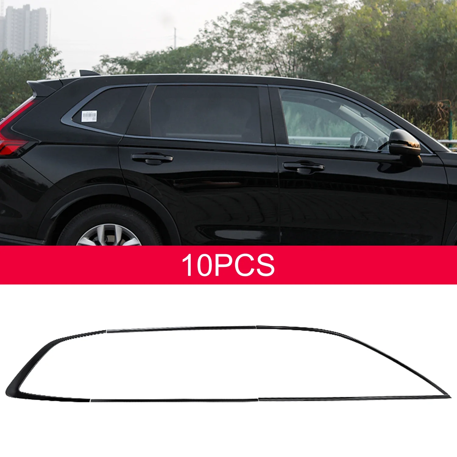 

Подходит для Honda CR-V 2023 2024 2025 глянцевые черные накладки на пороги, молдинг в полоску, чехол