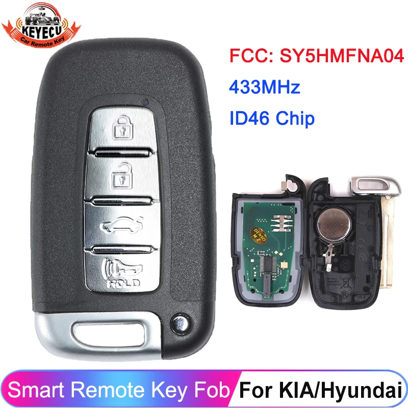 KEYECU 4 кнопки SY5HMFNA04 Автомобильный Дистанционный смарт-ключ для KIA K2 K5 Rio Optima Sorento mohas
