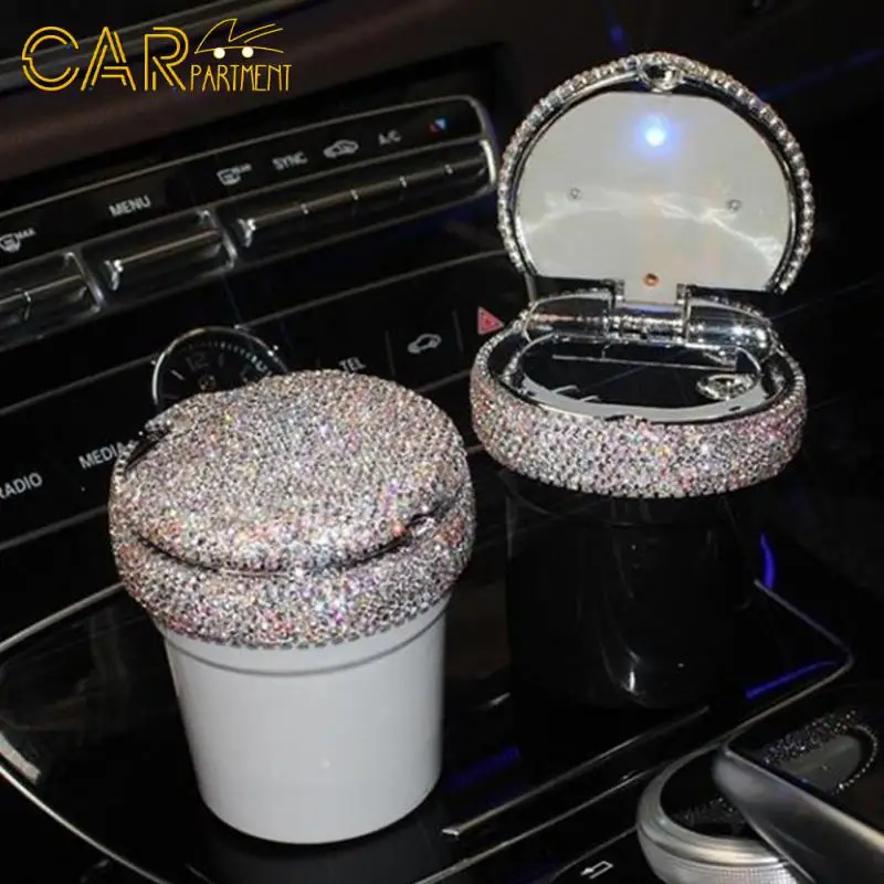 

Automatic Light Indicator Ashtray Diamond Car Cup Holder Universal Flame Retardant Multifunctional Car Interior Supplies