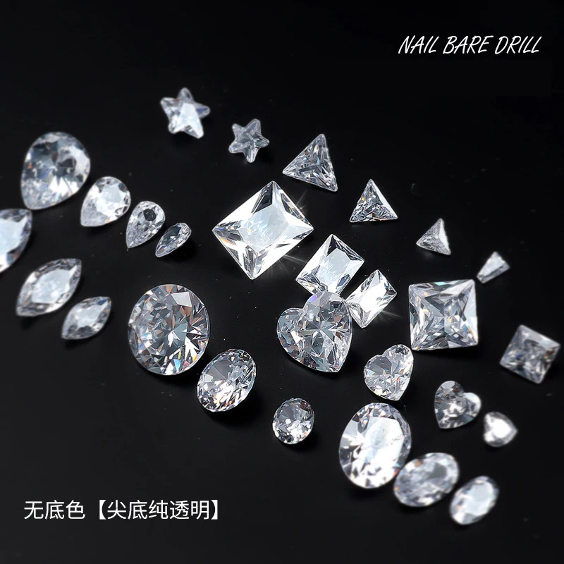Блестящие прозрачные бриллианты с прозрачным цирконом 10 шт.