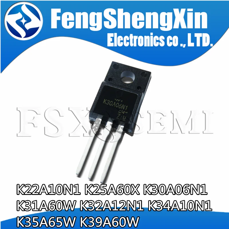 

10pcs T K22A10N1 K25A60X K30A06N1 K31A60W K32A12N1 K34A10N1 K35A65W K39A60W TO-220F MOSFET