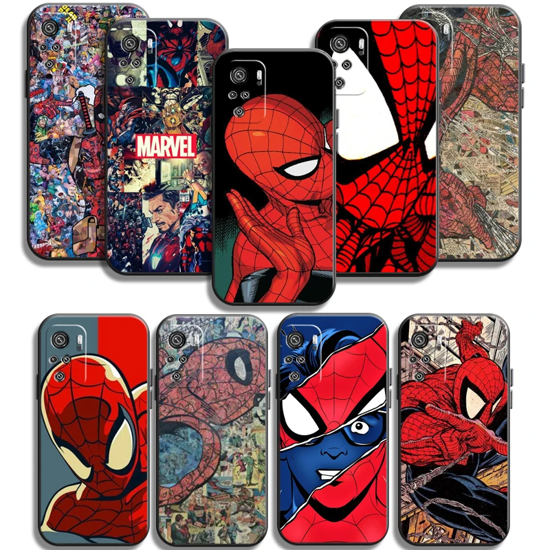 

Marvel Spiderman Phone Cases For Xiaomi Redmi 9 9AT 9T 9A 9C Redmi Note 9 9S 9 Pro 5G Carcasa Soft TPU Coque Funda Back Cover