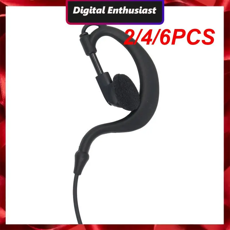 

2/4/6PCS In Ear Earpiece Soft Rubber Ear Loop 100mw Rotating Speaker Stereo Wired Earphone For Walkie Talkie/two Way Radio 3.5mm