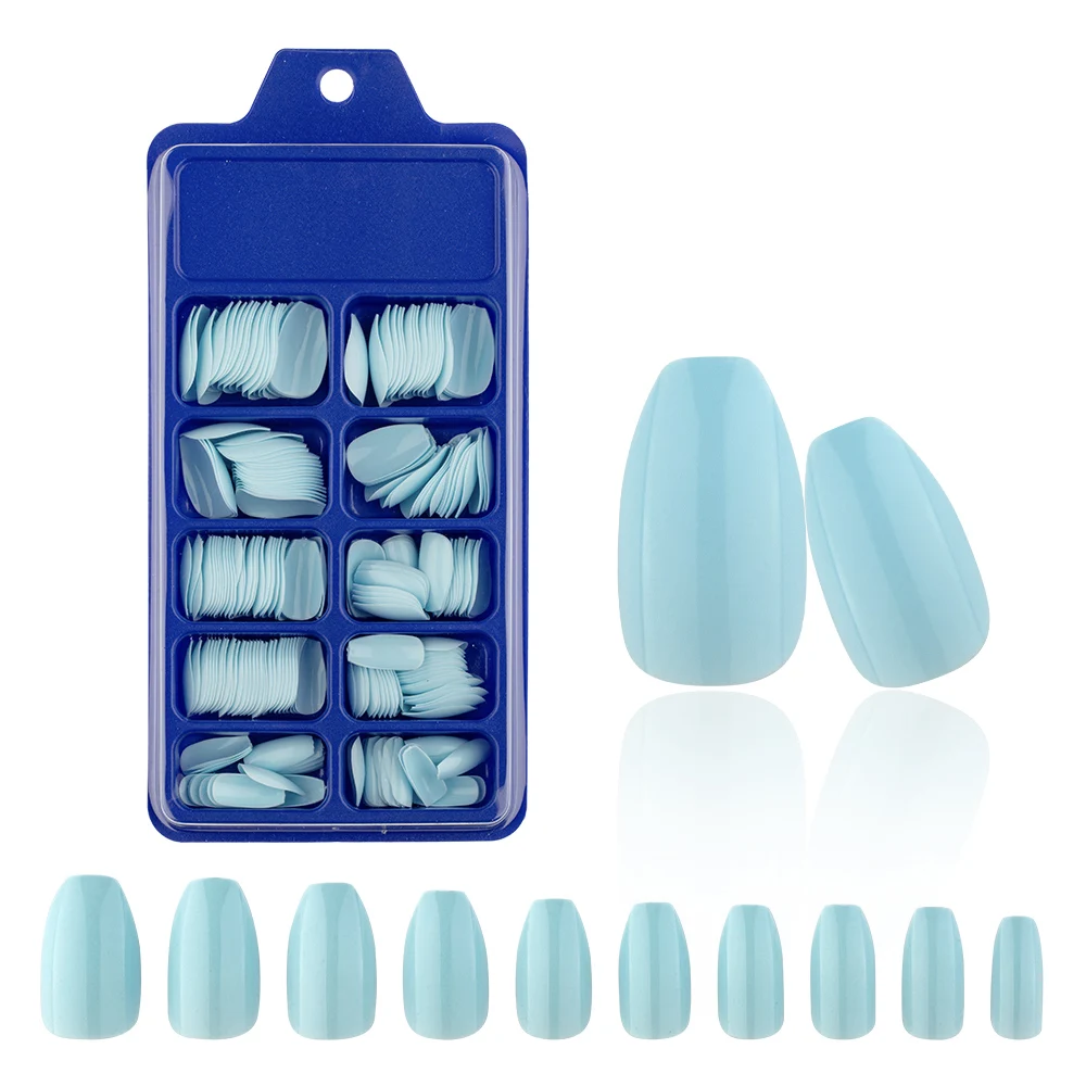 Глянцевые короткие накладные ногти 240 шт./коркор. акриловые телесного цвета