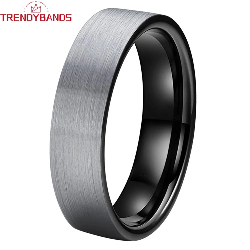 

6mm 8mm Mens Tungsten Carbide Rings for Women Wedding Band Trendy Jewelry Couple's Anniversary Gift Brushed Finish Comfort Fit