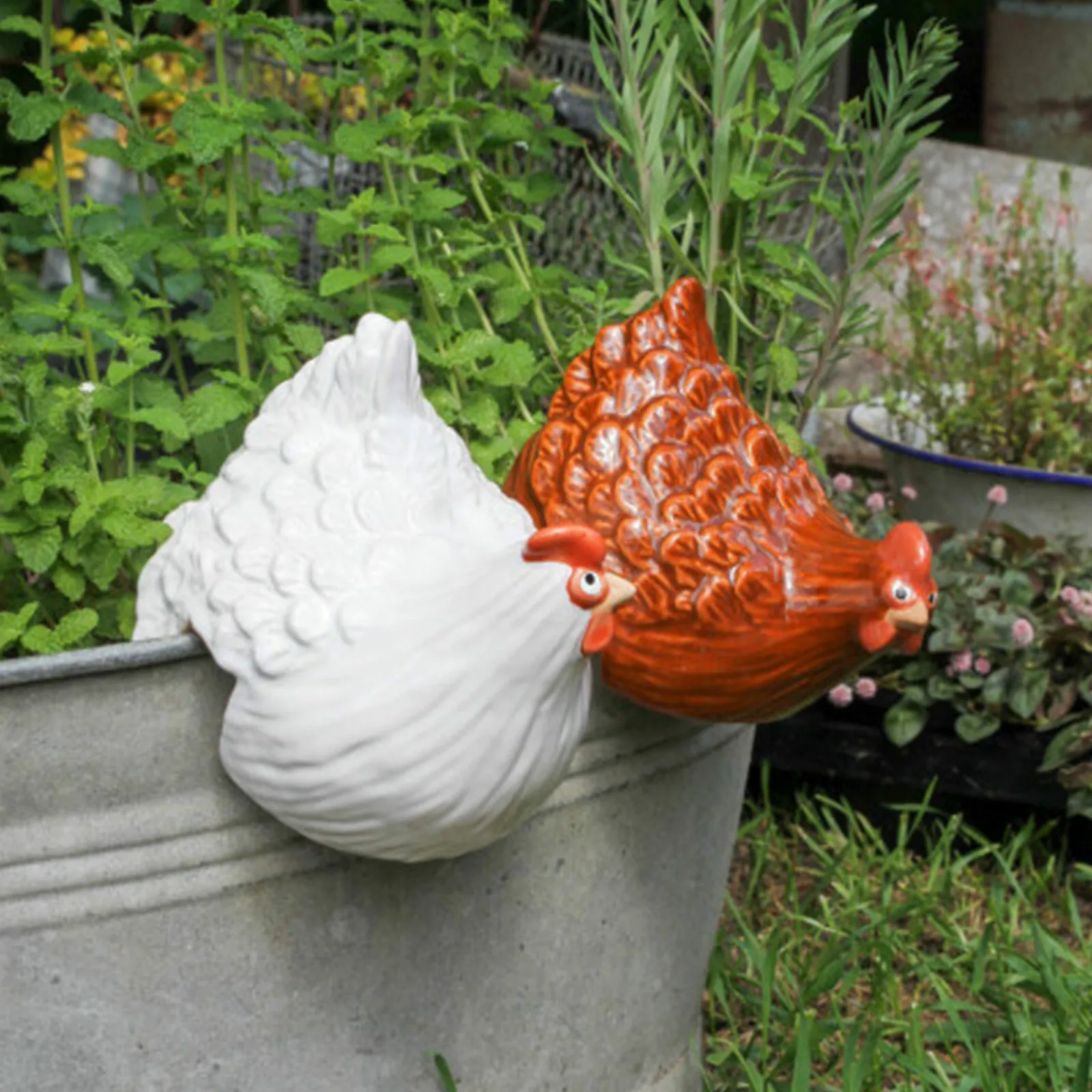 Фигурка петушка из смолы садовая статуя уличное украшение для заднего двора