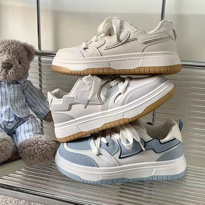 New women's leather leather small white shoes women's versatile platform platform original design casual breadboard shoes