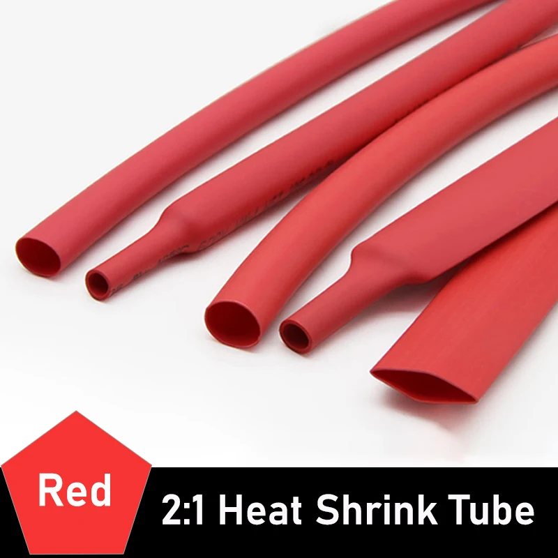 1-метровая термоусадочная трубка, защитная пленка для кабеля 2:1, черная, 1/2/3/4/5/6/8/10/20/30/50 мм, кабельная муфта, термоусадочная трубка, муфта