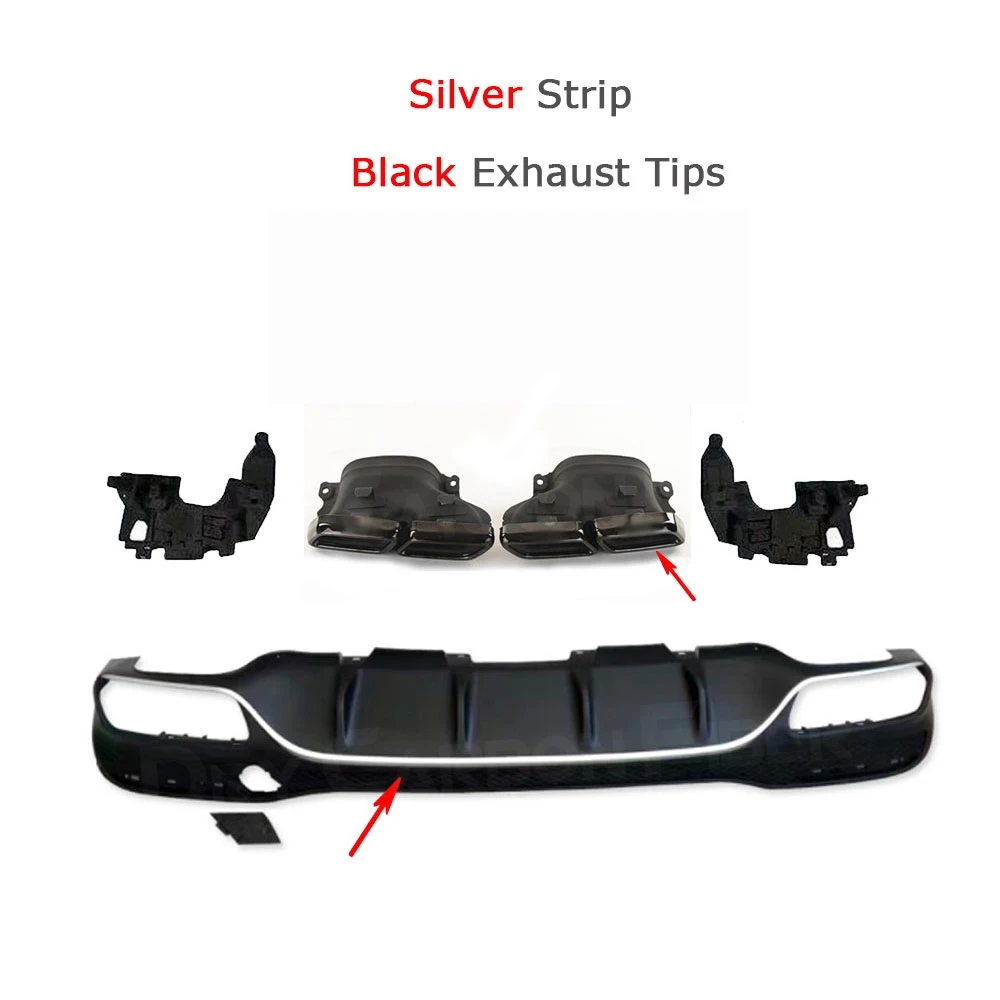 Задний диффузор с насадками для выхлопных газов ПП задний бампер Hugger Mercedes Benz GLE GLS