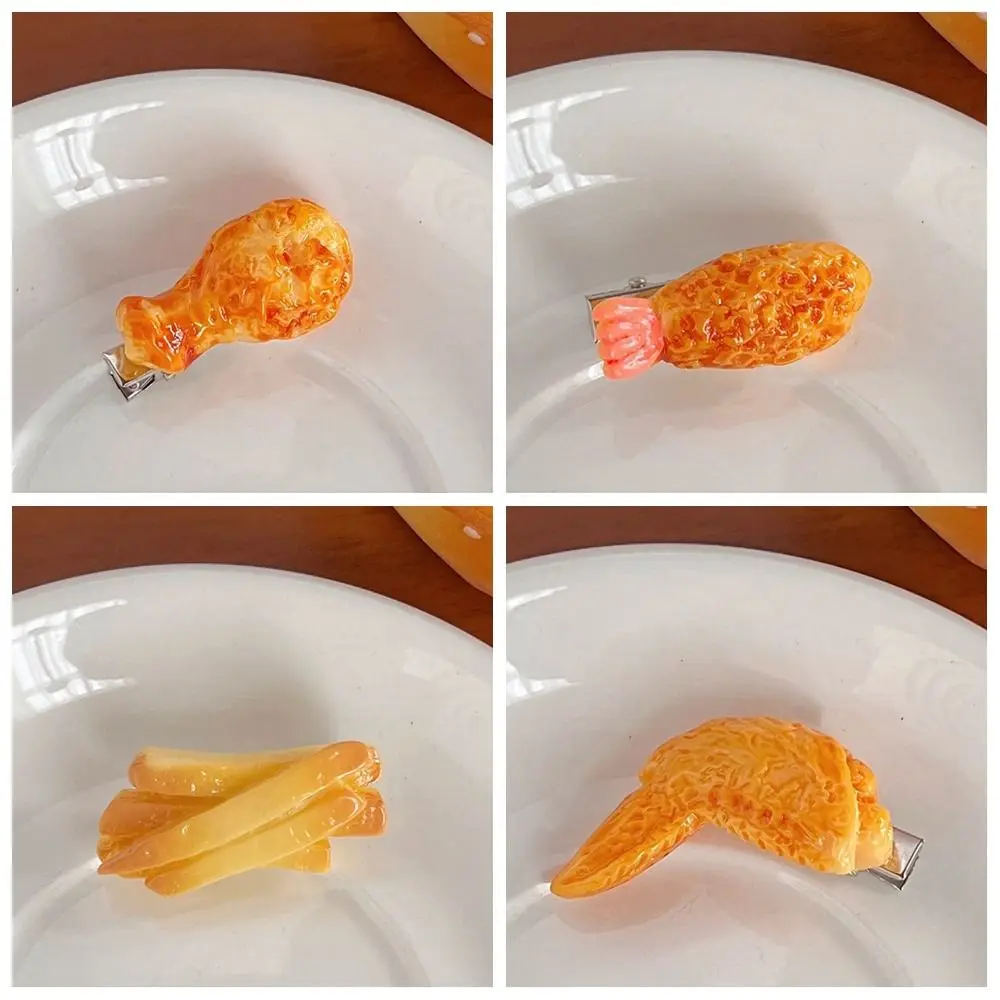 Милая заколка для волос с имитацией еды картофель фри утконос искусственная еда