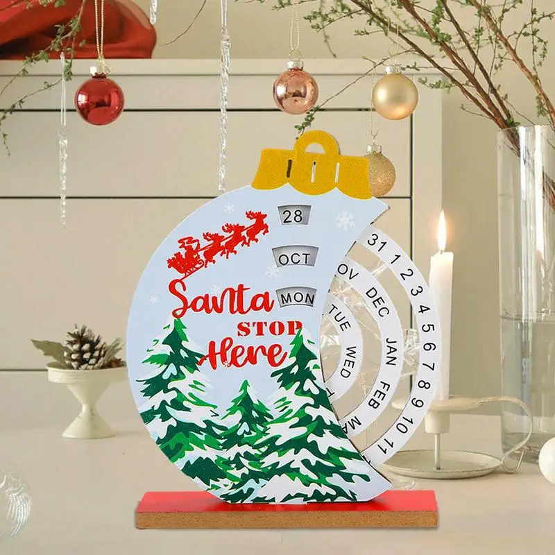Вечный рождественский календарь обратного отсчета ручной вращающийся