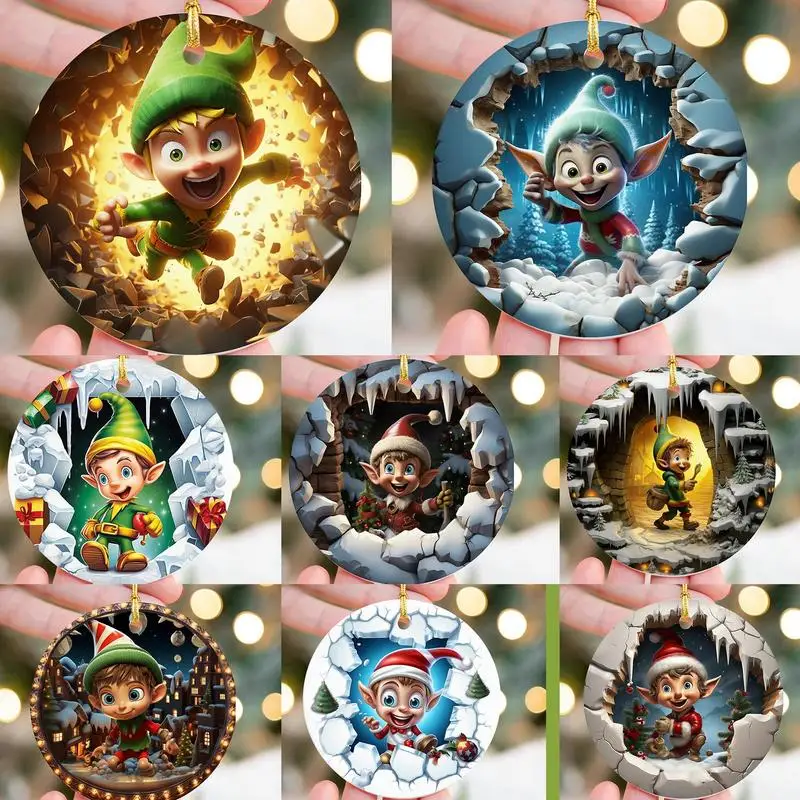 Рождественские украшения для детей акриловые 3D визуальные эффекты круглый