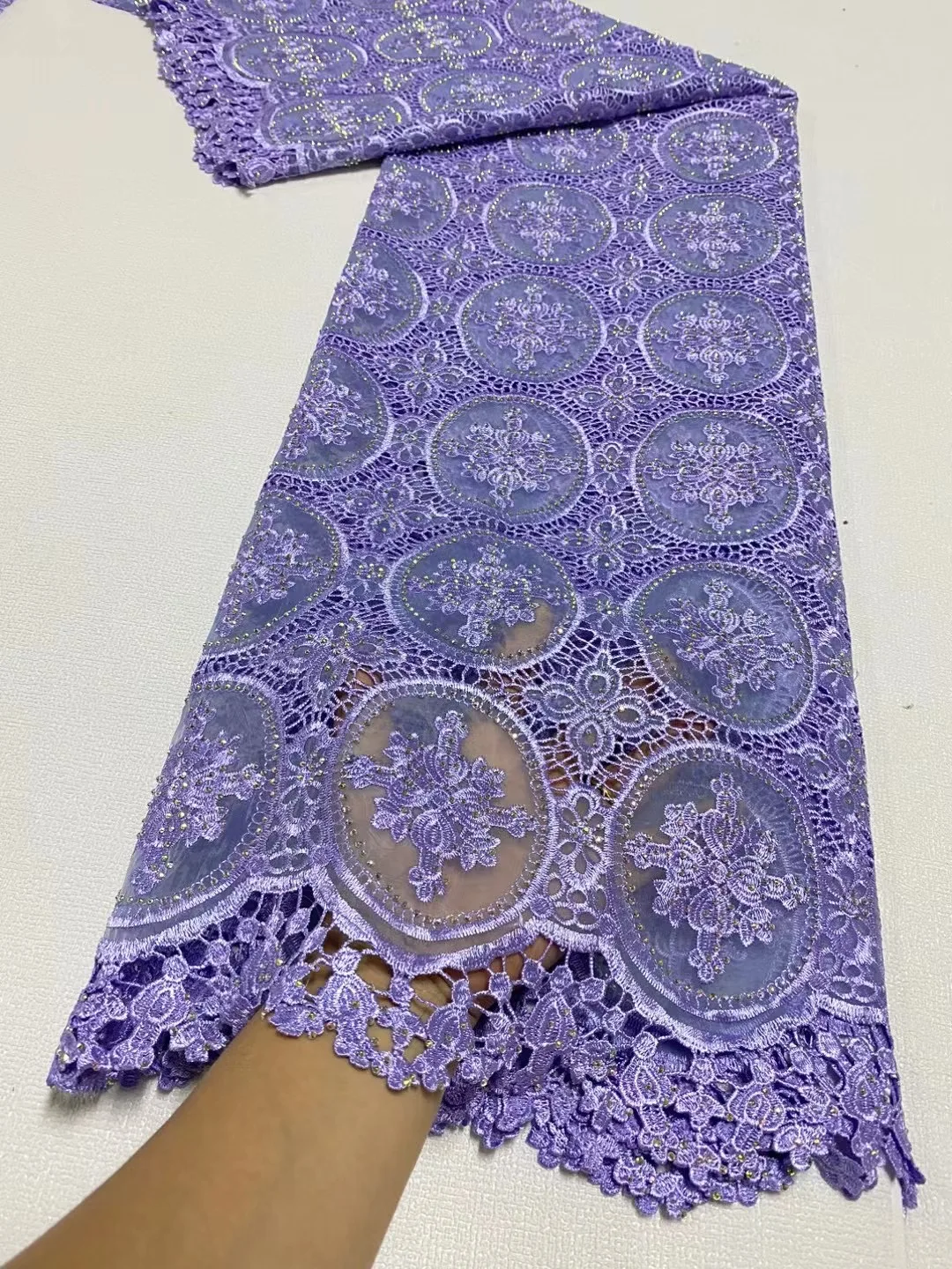 2024 Высококачественная африканская кружевная ткань швейцарская вуаль вышивка