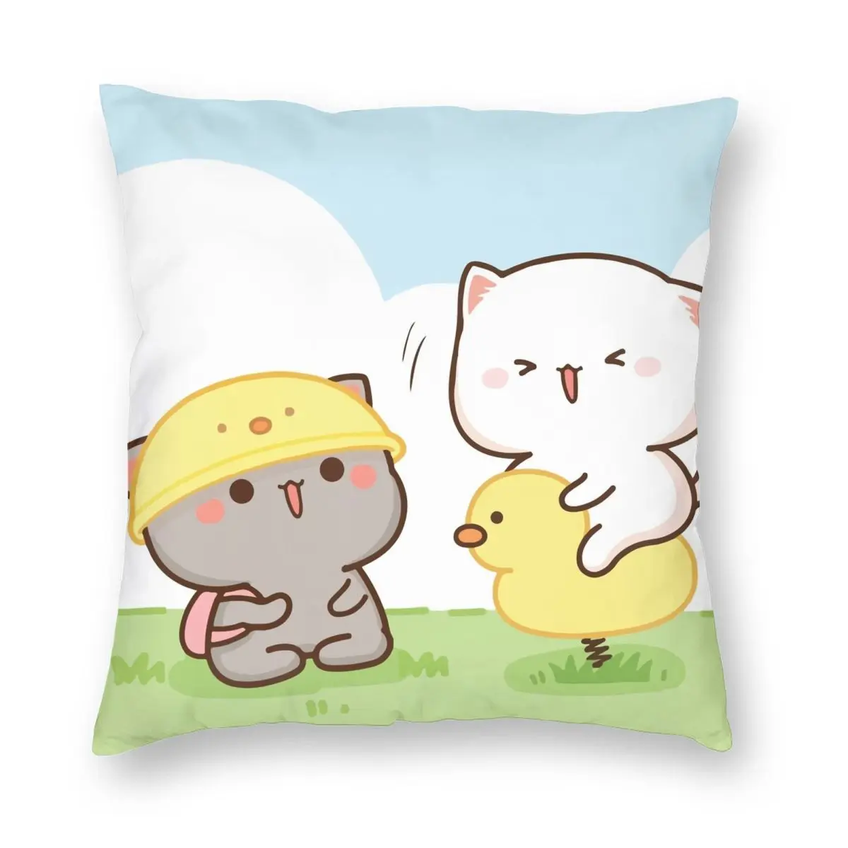 Квадратная наволочка Peach And Goma Mochi для игровой площадки полиэстер лен бархат