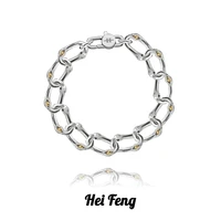 heifeng fashion punk choker necklace for men collar statement hip hop big chunky metal thick plated necklace men jewelry gifts