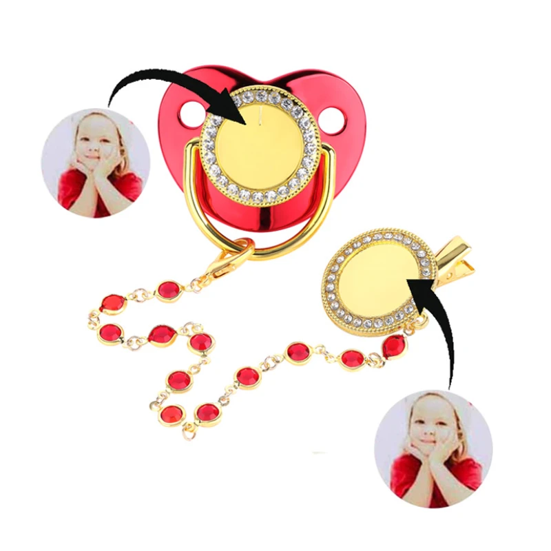 

Цепочка для соски и зажима для новорожденных, без бисфенола А, силиконовая, золотая, с блестками, без рисунка, подарок для малышей