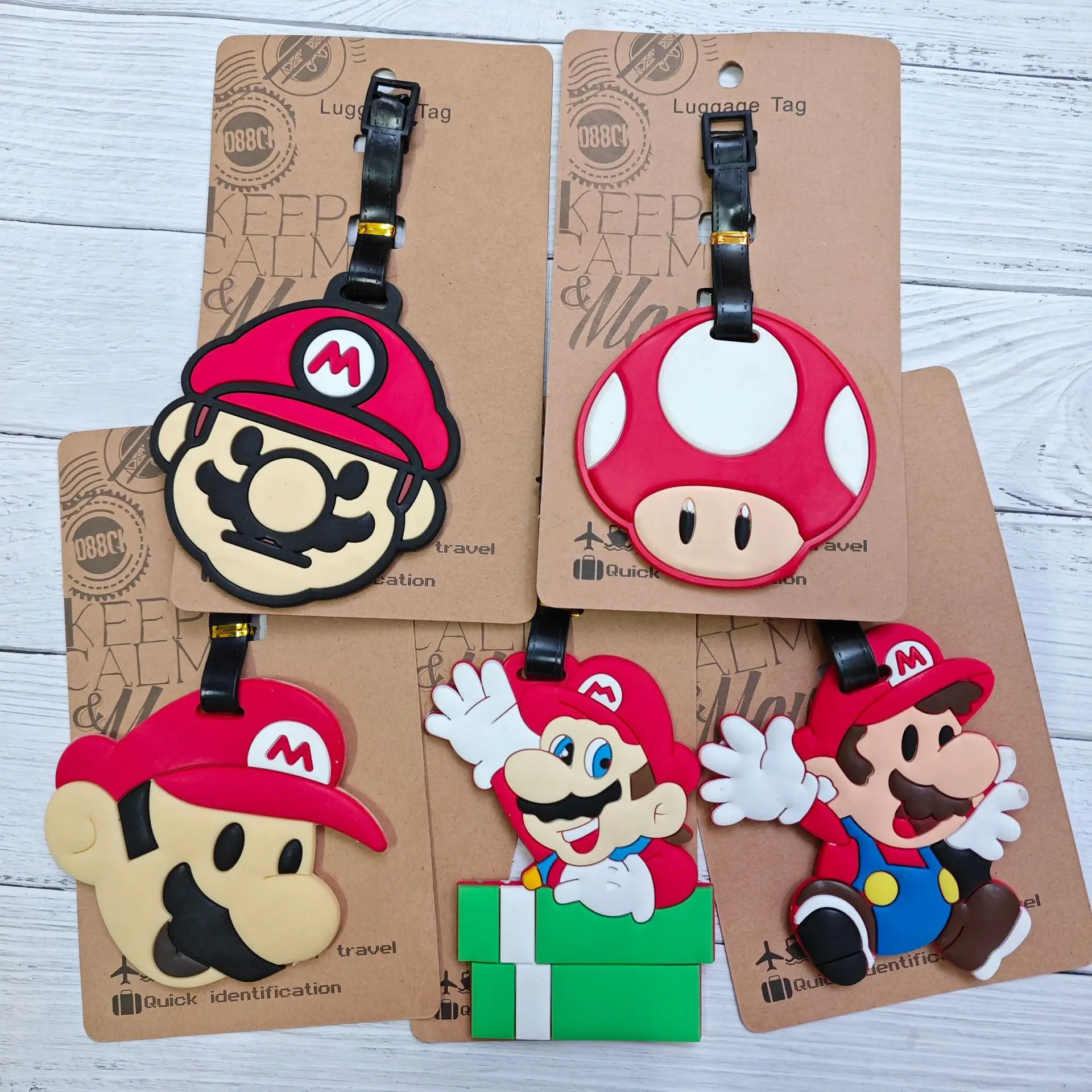

Super Mario Luggage Tag Mushroom Luigi Mario Cartoon Game Funny Silicone Luggage Accessories for Women Men Bags Pendant