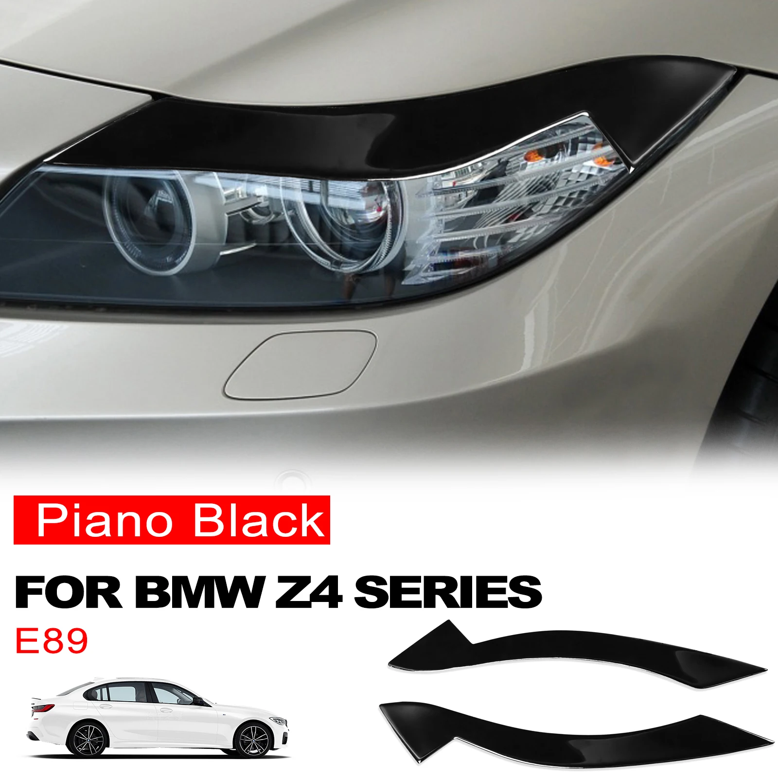 

Car Headlight Eyebrow Eyelid Cover Trim Decoration Piano Black Eye-catching For BMW Z4 E89 2009 2010 2011 2012 2013 2014 2015