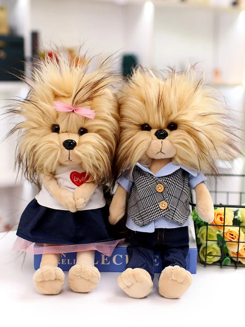 Йоркширская пара плюшевая кукла креативный дизайн милое мягкое удобное теплое
