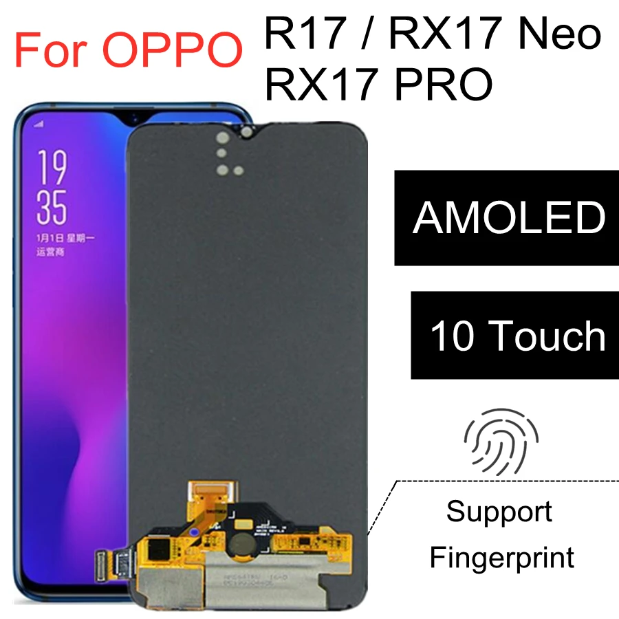 

AMOLED For OPPO RX17 Neo RX17PRO LCD Display Touch Screen Digitizer Replacement For OPPO R17 RX17 Pro CPH1893 LCD