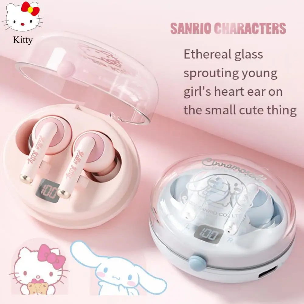 

Sanrio, Hello Kitty Cinnamoroll Bluetooth наушники беспроводные Kawaii Мультфильм Аниме Фигурка Hifi Качество звука шумоподарочный