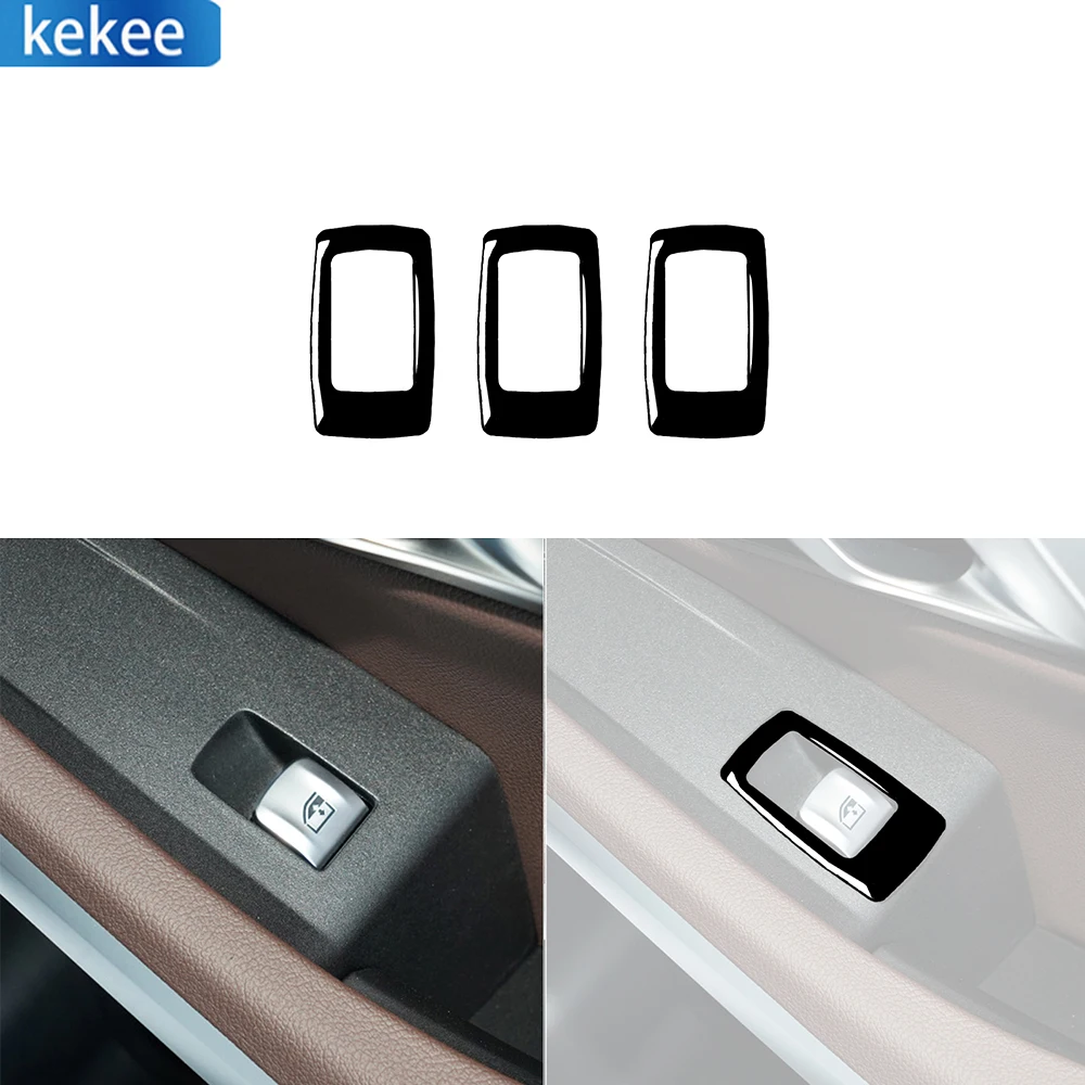

For BMW 3 Series G20 G28 325li 330d 335 2019-2021 Piano Black 3 Pcs Car Interior Window Switch Decoration Accessories Stickers